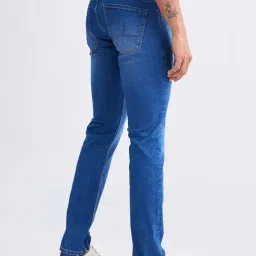 Spykar Mid Blue Cotton Slim Fit Jeans image 2