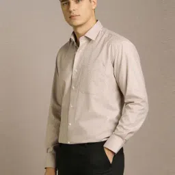 Louis Philippe Beige Regular Fit Shirt image 3