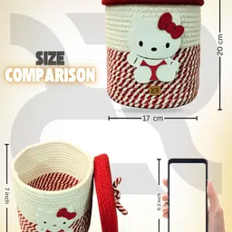 ROUGH ROAD STORE White Kitty Basket image 5