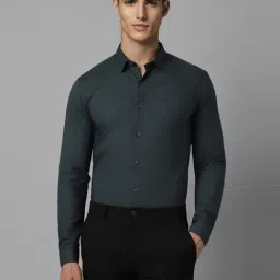 Louis Philippe Sport Teal Green Slim Fit Printed Shirt-picture-36