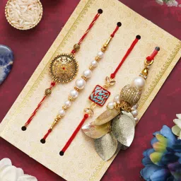 eCraftIndia Assorted Multicolor Rakhi with Shiva Idol image 4