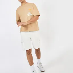 Styli Beige Oversized Printed T-Shirt image 4