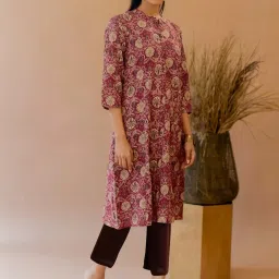 MIRCHI FASHION Red Cotton Printed A Line Kurta image 4
