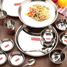 HAZEL Silver Stainless Steel Dinner - Set of 12-image-85