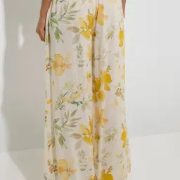 Zuba by Westside Yellow Floral Printed Palazzos image 2