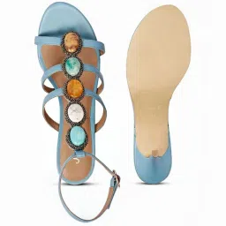 Saint G Women's Blue Ankle Strap Stilettos image 4