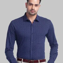 Park Avenue Blue Slim Fit Printed Shirt-picture-35