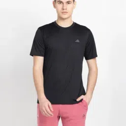 Adidas Black Regular Fit Self Pattern Sports T-Shirt-picture-35