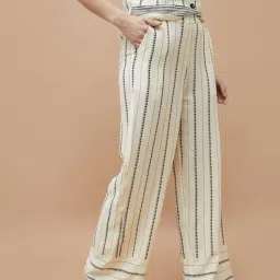 Fame Forever By Lifestyle Off White Regular Fit Printed Trousers image 3