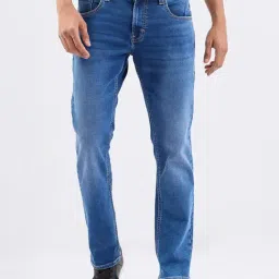 Spykar Mid Blue Cotton Regular Fit Jeans-image-46