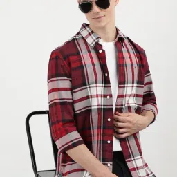 Tommy Hilfiger Rouge Multi Cotton Regular Fit Checks Shirt-image-1
