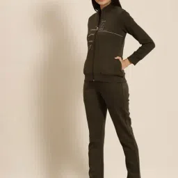 Sweet Dreams Olive Cotton Blend Regular Fit Track Suit-image-60
