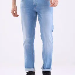 Spykar Light Blue Cotton Regular Fit Jeans-picture-17