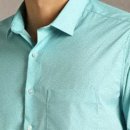 Louis Philippe Blue Slim Fit Printed Shirt image 4