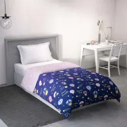 Ddecor Live beautiful Little Brats Blue 145 TC Cotton Single Reversible Dohar-picture-1