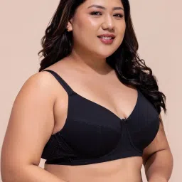 Clovia Black Cotton Minimizer Bra image 4