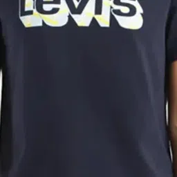 Levi's Navy Cotton Logo Print T-Shirt image 5