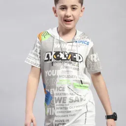 Monte Carlo Kids White & Grey Printed T-Shirt-picture-34