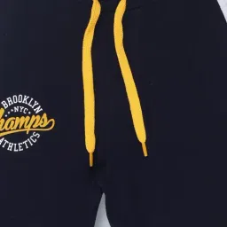 3PIN Boys Navy Blue Cotton Color Block Joggers image 3