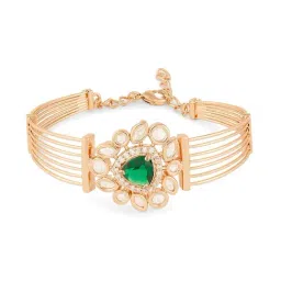 Zaveri Pearls Green Cubic Zirconia Contemporary Dazzling Bangle Style Kada Bracelet-picture-16