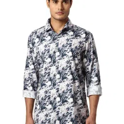 Park Avenue Blue Slim Fit Printed Shirts-picture-46