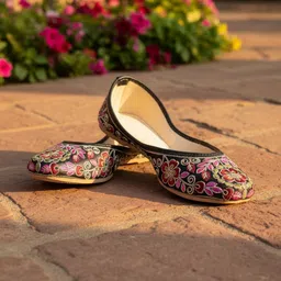 Anouk Women Embellished Ethnic Mojaris with Embroidered Flats image 3