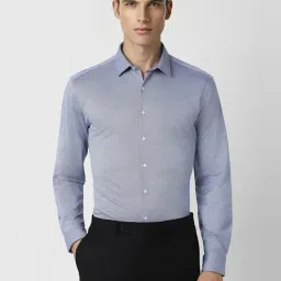 Van Heusen Blue Cotton Slim Fit Printed Shirt-picture-41