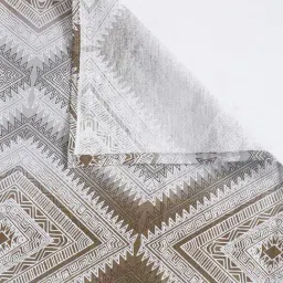 Swayam Geometric Grey & Brown 200 TC Cotton King Bedsheet with 2 Pillow Covers image 4