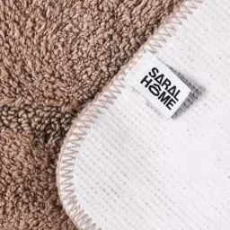 Saral Home Abstract Beige Cotton Anti Slip Bath Mats - Set of 2 image 4