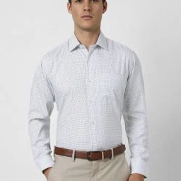 Van Heusen White Cotton Regular fit Print Shirt-picture-13
