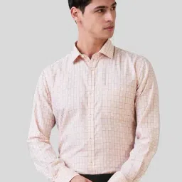 Park Avenue Orange Slim Fit Checks Shirt-picture-39