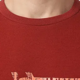 Asics Red Cotton Regular Fit Printed Sports Sweatshirt image 5