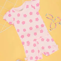 Pantaloons Baby Dogwood Pink Cotton Floral Print T-Shirt Set-image-87