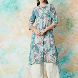 Melange by Lifestyle Green Printed Kurta-picture-22