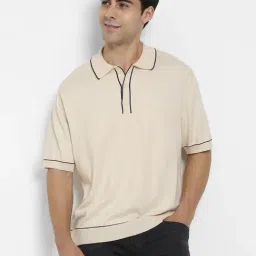 American Eagle Beige Regular Fit Polo T-Shirt image 4