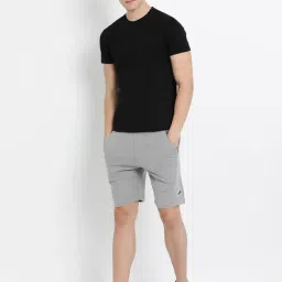 Crocodile Grey Melange Cotton Regular Fit Shorts image 5