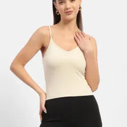MADAME Cream Regular Fit Tank Top-picture-17
