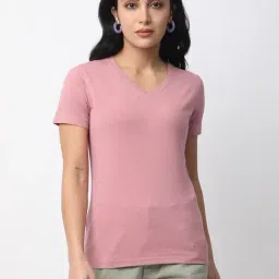 R&B Light Pink Cotton Relaxed Fit T-Shirt-picture-15