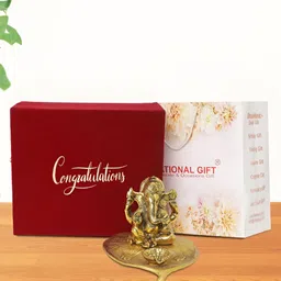 INTERNATIONAL GIFT Gold-Toned Lord Ganesh On Patta Religious Idol Showpiece-image-57