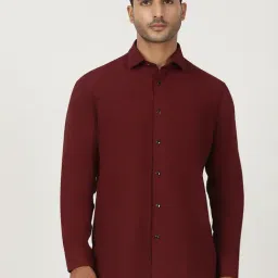 Greenfibre Maroon Slim Fit Shirt-image-28