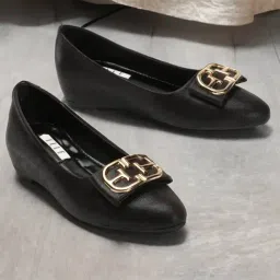 Elle Women's Black Flat Ballets-picture-18