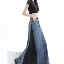 KPOP Cotton A-Line Maxi Skirt-picture-20
