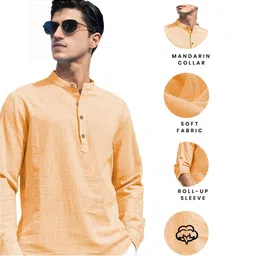 Edin Men Orange Kurtas image 5