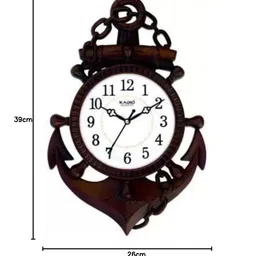 Kadio Analog 39 cm X 26 cm Wall Clock (Black, with Glass, Standard) image 4