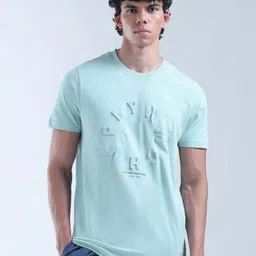 Flying Machine Brand Logo Printed Applique Pure Cotton T-shirt image 2