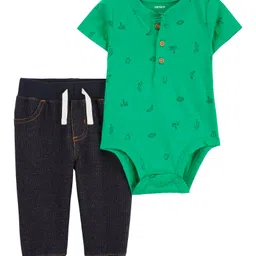 Carter's Baby 2-Piece Tropical Bodysuit Pant Set- Green-picture-10