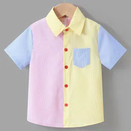 Kookie Kids Half Sleeves Striped Shirt - Multicolor-image-9