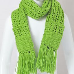 Funkrafts Handmade Woollen Muffler Stole With Pockets - Green-image-30