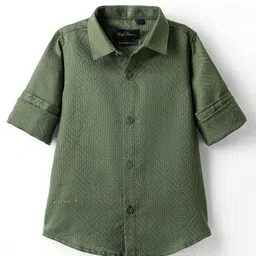 Ruff Cotton Woven Solid Colour Full Sleeves Shirt With Olive Green-picture-21