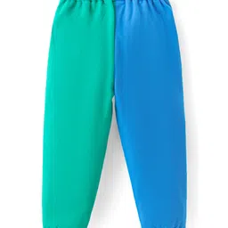 Babyhug Disney Cotton Knit Full Length Track Pant with Winnie The Pooh Graphics & Pocket Detailing  - Green & Blue image 2